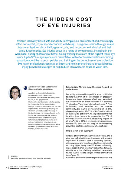 The hidden cost of eye injuries