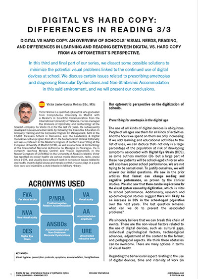 Subjective Refraction: A new vectorial method for determining the cylinder 2/3 pdv digital vs hard copy part 3 en